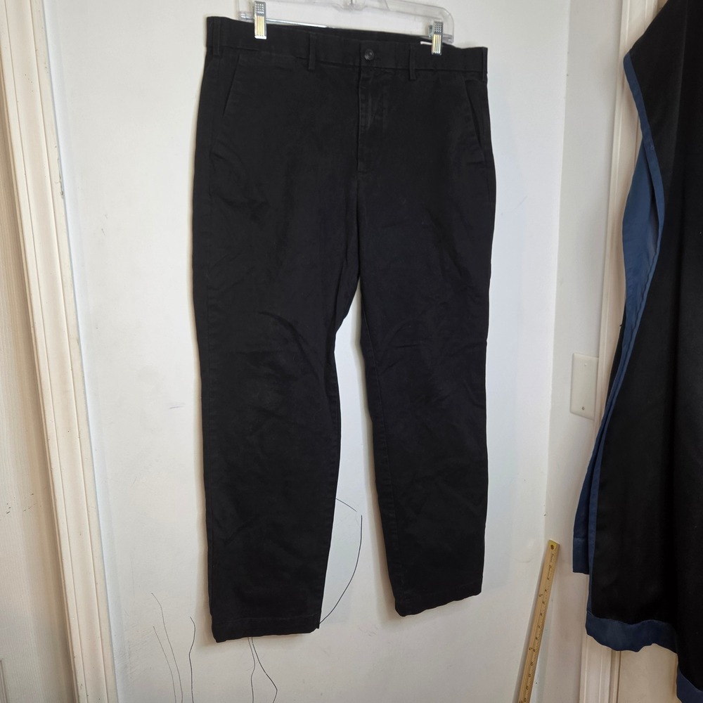 Gap Mens Straight Fit Chino Pants Black 36x30 Cotton Stretch Casual Trousers